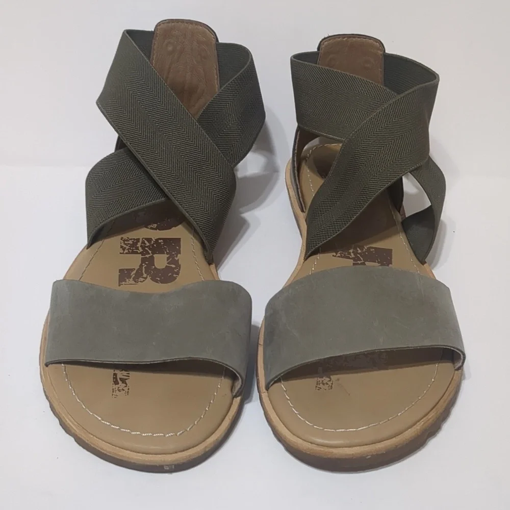 Sorel Ella Cross Ankle Strap Flat Sandal women size 6.5 - Picture 2 of 7